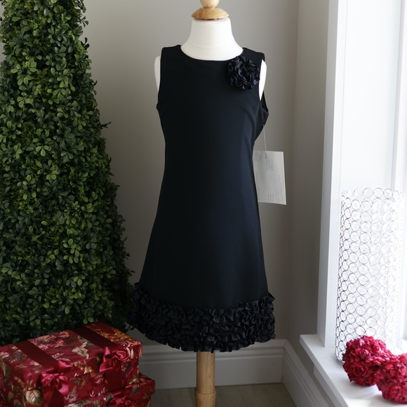 Girls Black Dress Satin Trim Ribbon Special Occasion Homecoming Party - Picture 2 of 6